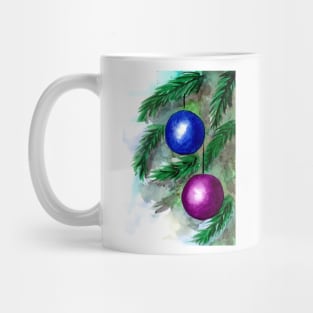 Blue and Purple Christmas Ornaments Mug